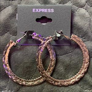 Express Textured hoop earrings